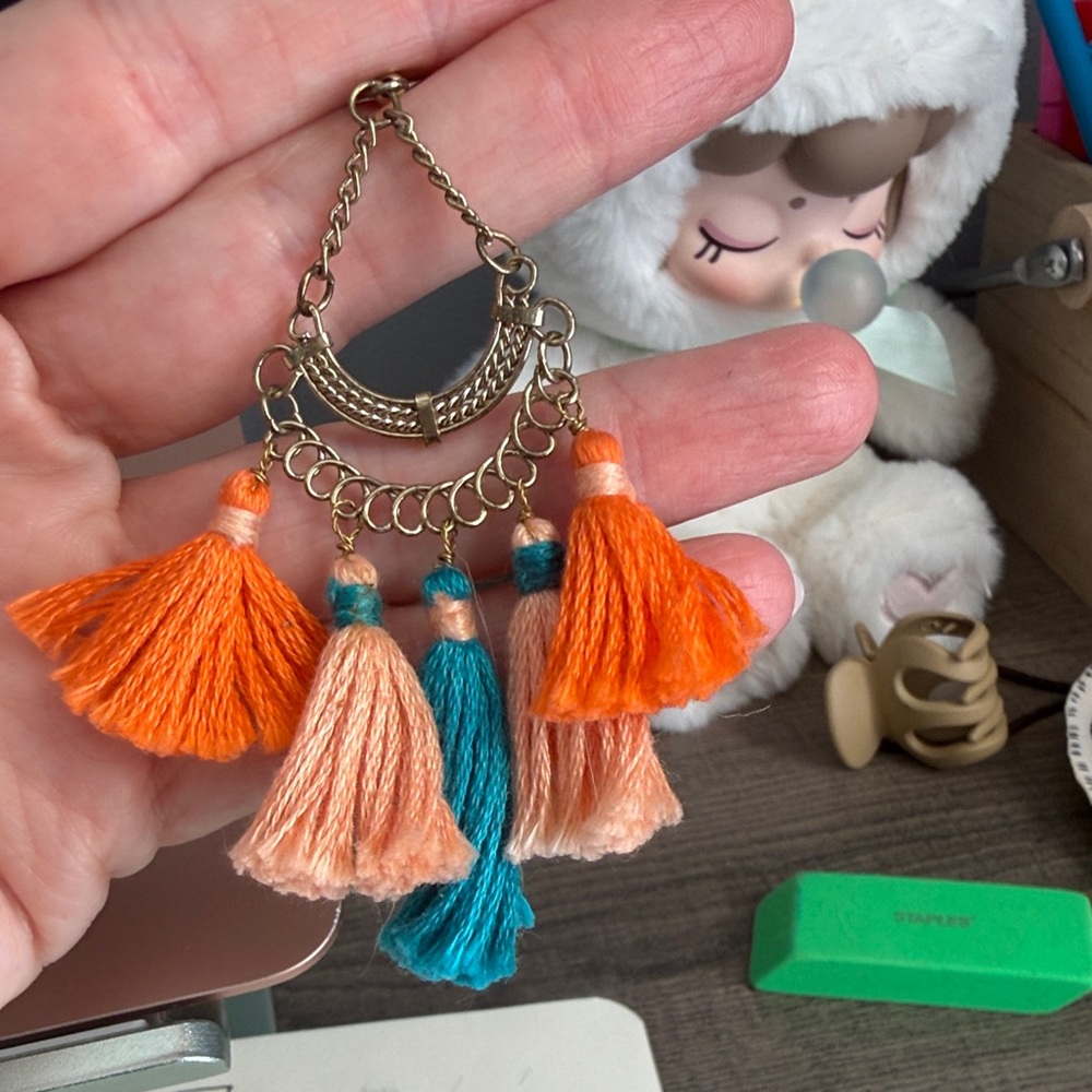 Boho Tassel earrings with Gold Chain